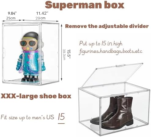 Attelite XXX-Large Acrylic Display Case Boot Shoe Storage Boxes 2 Pack - Image 4
