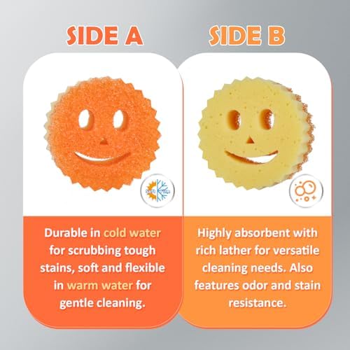 Treeroot 12 Pack Colorful Smile Scrub Sponges, Temperature Controlled - Image 6