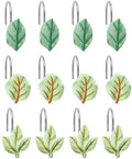 Sage Green Leaf Shower Curtain Hooks 12PCS Resin Decor by Unknown