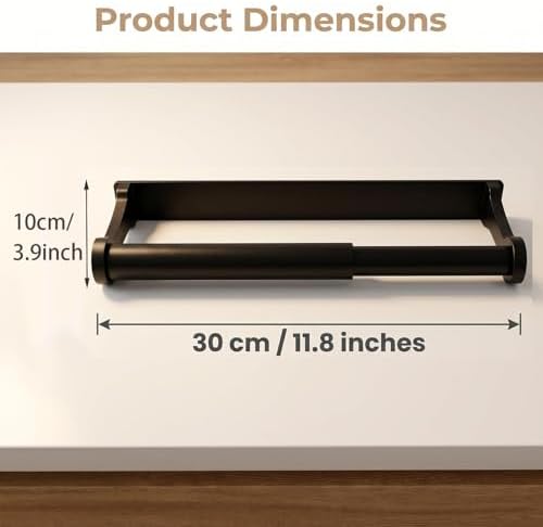 Matte Black Aluminum Paper Towel Holder Under Cabinet Adhesive - Image 4