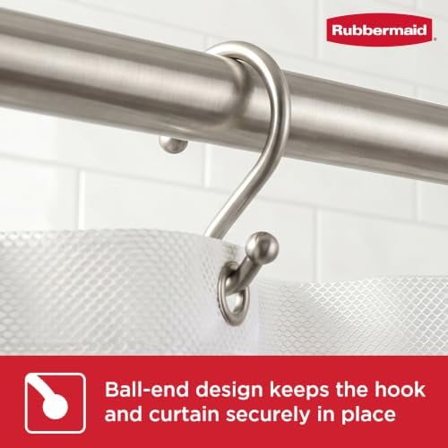Rubbermaid Shower Hooks, Rustproof Stainless Steel S-Shaped Shower Rings - Image 4