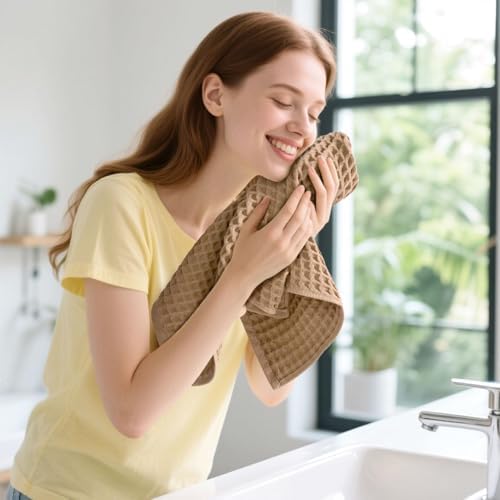 Waffle Bathroom Hand Towels 2-Piece – Cotton, Lightweight - Image 5