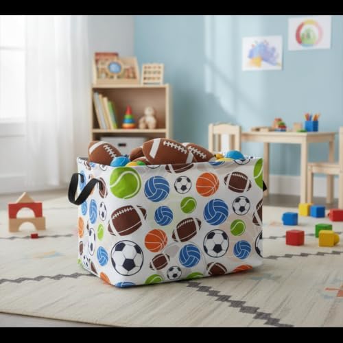Football Storage Basket Empty, Waterproof Football Storage Bins Organizer - Image 3
