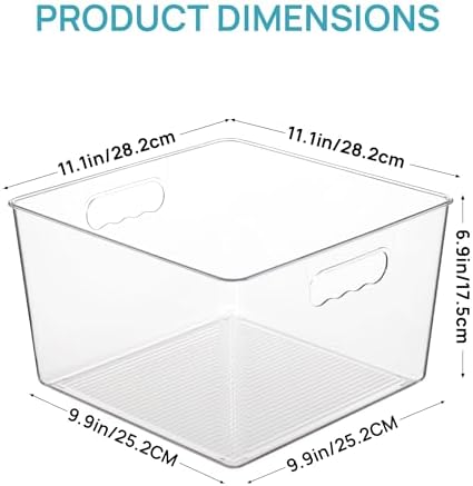 Vtopmart 16 Pack Extra Large Clear Storage Bins, 11x11 Cube Organizer - Image 2
