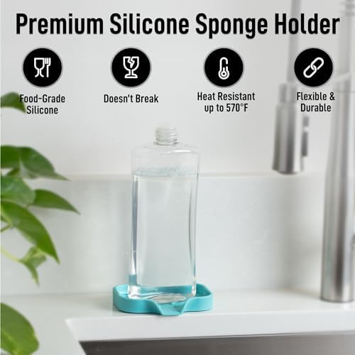 Zulay Kitchen Small Silicone Sponge Holder – Space-Saving Sink Organizer Tray - Image 5