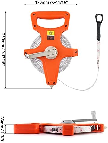 QWORK Open Reel Tape Measure, Fibreglass Surveyors Tape, 50M /165 FT - Image 5