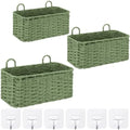 3 Pcs Wall Hanging Baskets, Sage Green, Paper Cord by Ferrochef