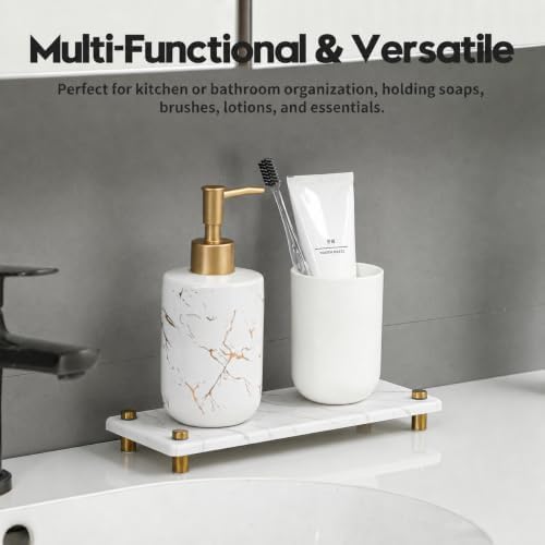 White Marble Pattern Style Water Absorbing Stone Sink Caddy, Bathroom & Kitchen - Image 7