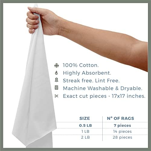 VALENGO New Lint Free Rags – 100% Cotton Cloth, Soft T-Shirt Rags, Lint Free - Image 2