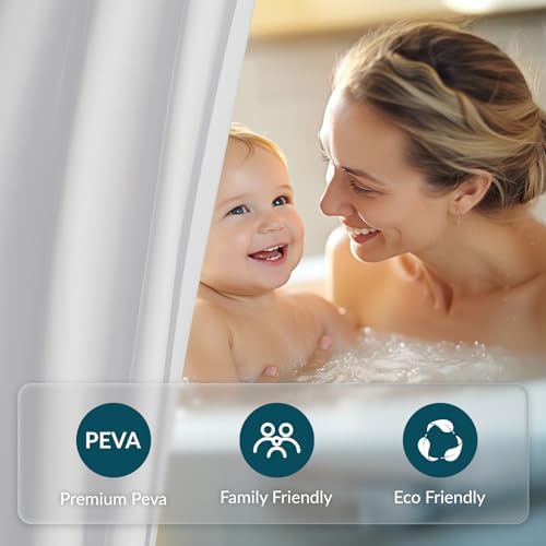 Titanker White Shower Curtain Liner 72 x 78 Long Plastic Shower Liner PEVA - Image 2