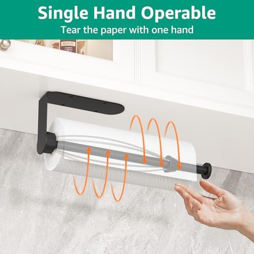 Mbillion Matte Black Ratchet Mechanism Paper Towel Holder - Image 3