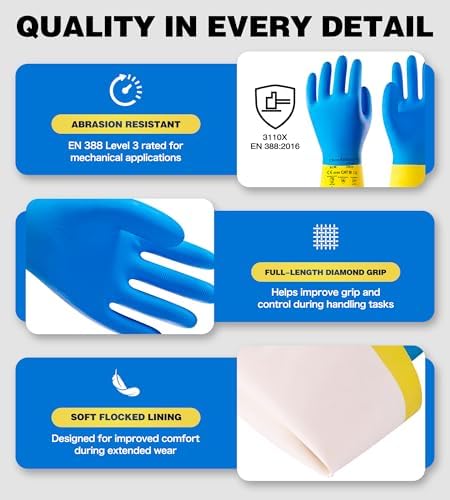 antools Neoprene and Rubber Blend Heavy-Duty Chemical Gloves, Protective - Image 5