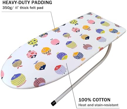 12.5" x 30" Small Tabletop Ironing Board Cover and Pad, 3 Pairs of Hook and - Image 3
