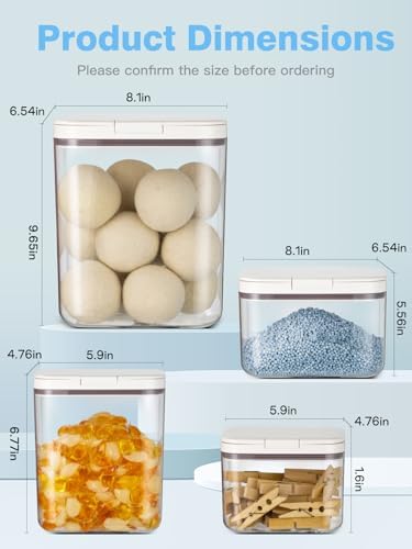 LivLab Mker 4 Pack Laundry Powder Detergent Container - Image 4
