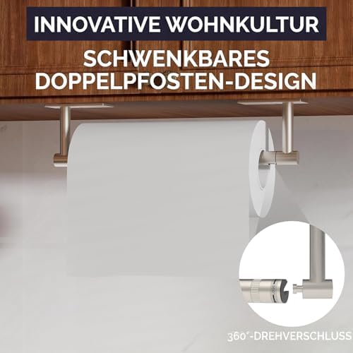 Paper Towel Holder Under Cabinet Self Adhesive Brushed Nickel - Image 4