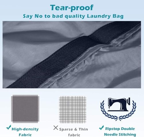 Coomee Heavy Duty Laundry Bag, 2 Pack XXL Nylon Laundry Bags - Image 3