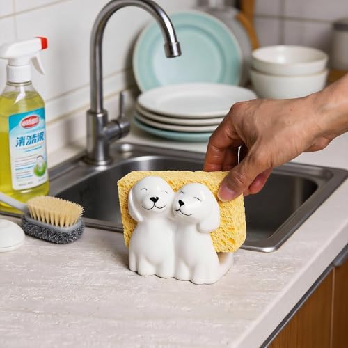 Ceramic Couple Dogs Sponge Holder - Image 7