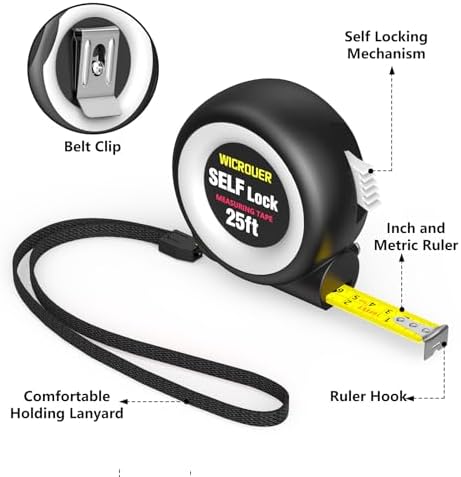 25 FT Self-Locking Steel Tape Measure, Retractable Measuring Tape - Image 3