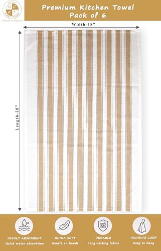 Pack of 6 Cotton Kitchen Towels Set, Dish Towels, Cleaning Rags, Kitchen Dish - Image 4
