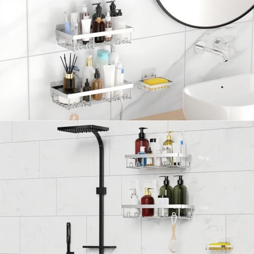 Moforoco 3-Pack Shower Caddy Basket Shelf - Image 5