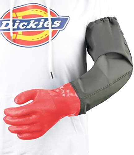 Eiito Extra-Long 26" Rubber Pond Gloves, Chemical Resistant PVC Reusable Heavy - Image 6