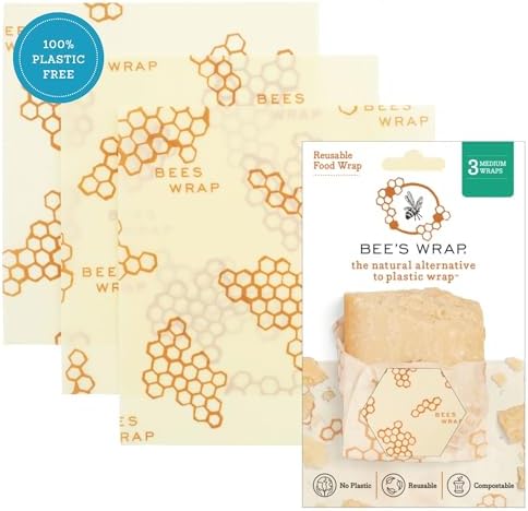 Bee's Wrap Beeswax Food Wraps, 3 Medium Pack by BeesWrap