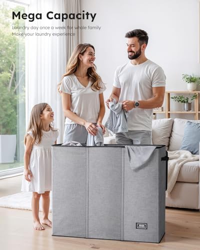 SOLEDI Large Laundry hamper 3 Section - Image 3