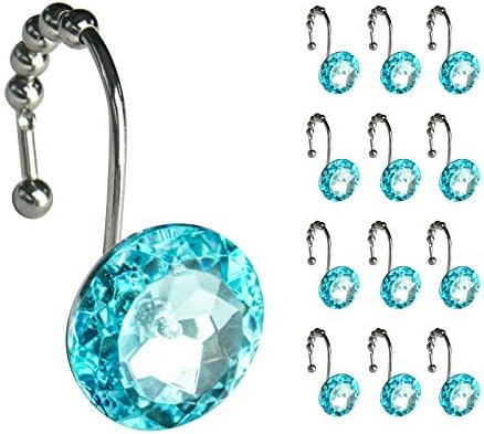 Sunlit Luxury Design Round Teal Blue Diamond Crystal Gem Bling by Sunlit
