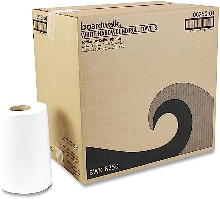 Boardwalk 6250 Hardwound Paper Towels, Nonperforated 1-Ply White, 350 ft - Image 3