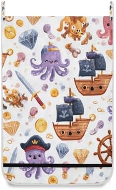 Cute Pirate Octopuses Sailboats Diamonds Hanging Laundry Hamper Door Hampers - Image 2