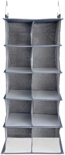 Household Essentials Hanging Cotton Blend and Plastic Closet Shoe Organizer - Image 4
