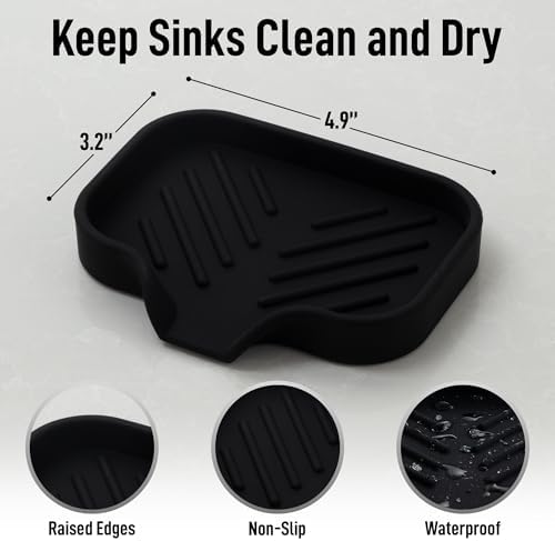 Zulay Kitchen Small Silicone Sponge Holder – Space-Saving Sink Organizer Tray - Image 5