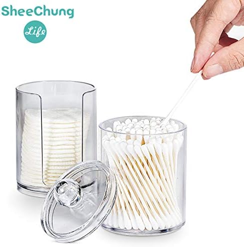 SheeChung 2 Pack Acrylic Stackable Cotton Round Holder - Image 2