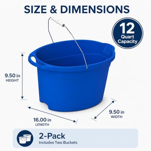 Wash Bucket 12 Quart Oval Plastic - Image 3