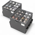 Varhomax Shoe Organizer Box for Closet, Fabric Storage Basket 2 Pack by Varhomax