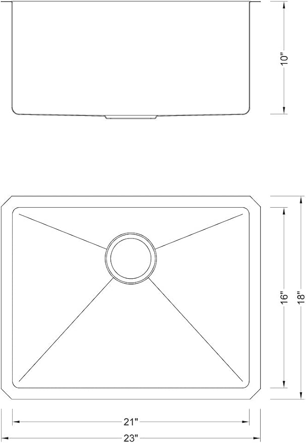 23 in. x 18 in. x 10 in. 16-Gauge Stainless Steel Undermount Single Bowl Kitchen Sink with Silicon Dishrack and Strainer