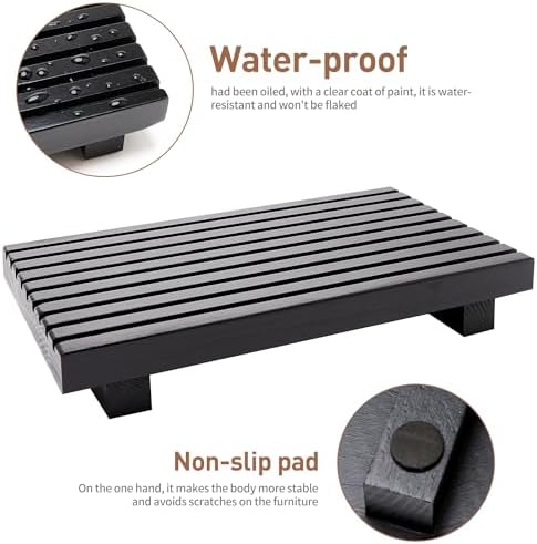 Bathroom Counter Trays Organizer Wooden Display Pedestal Kitchen Soap Dish - Image 4