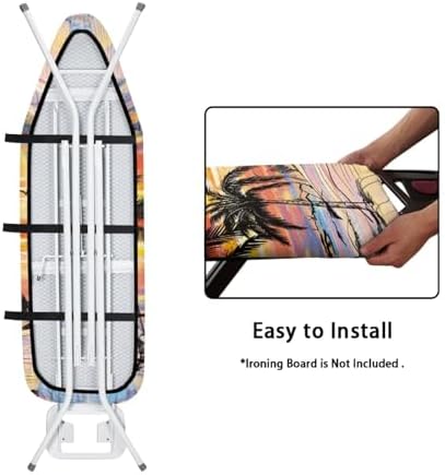 GLENLCWE Hawaiian Palm Orange Sky Beach Ironing Board Cover - Image 3