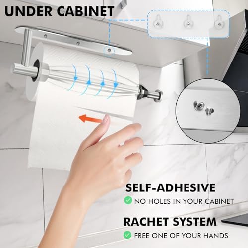 KIHOGEM Magnetic Paper Towel Holder, One Hand Operable - Image 3