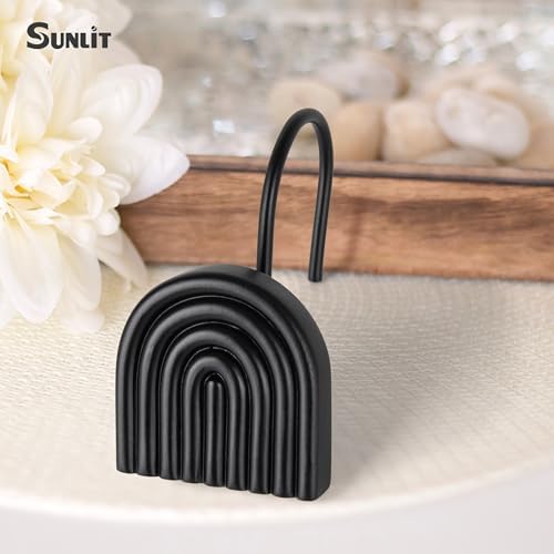 Sunlit Arch Shower Curtain Hooks, Decorative Bathroom Curtain Rings - Image 6