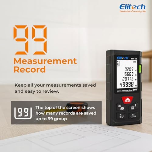 Elitech Laser Tape Measure, 165ft Laser Distance Meter - Image 6