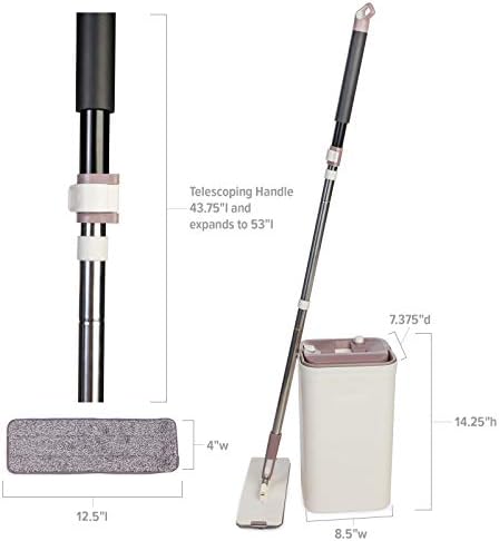 JFB Home Products Micro Flat Mop & Bucket System, Hands-Free Wringing Floor - Image 7