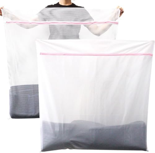 Extra Large Mesh Laundry Bags Washing Bag 2Pack Delicates Bag and Zipper by RUIQINQI