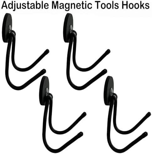 4 Pack Strong Garage Magnetic Hooks, Power Tool Organizer Rack, Heavy Duty - Image 2