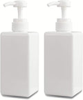Plastic Pump Bottle Refillable Lotion Soap Dispenser 22oz White 2 Pack | Sturdy by JiatuA