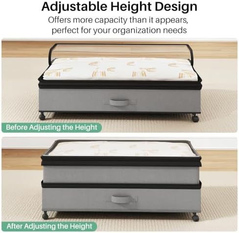 Kitstorack 4 Pack Height-adjustable Under Bed Storage - Image 6