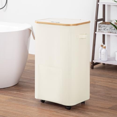 Vincona Laundry Basket with Wheels, Tall Dirty Clothes Hamper on Wheels - Image 5
