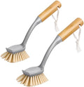 MR.SIGA Dish Brush with Bamboo Handle Built in Scraper by MRSIGA