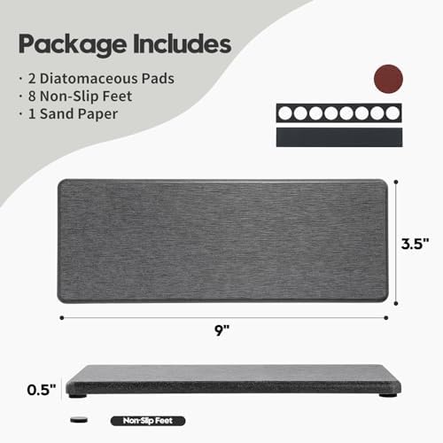 Razborci 2PCS Bathroom Trays, Water Absorbing Diatomite Stone Quick Drying Mat - Image 6