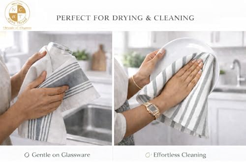 Pack of 6 Cotton Kitchen Towels Set, Dish Towels, Cleaning Rags, Kitchen Dish - Image 6